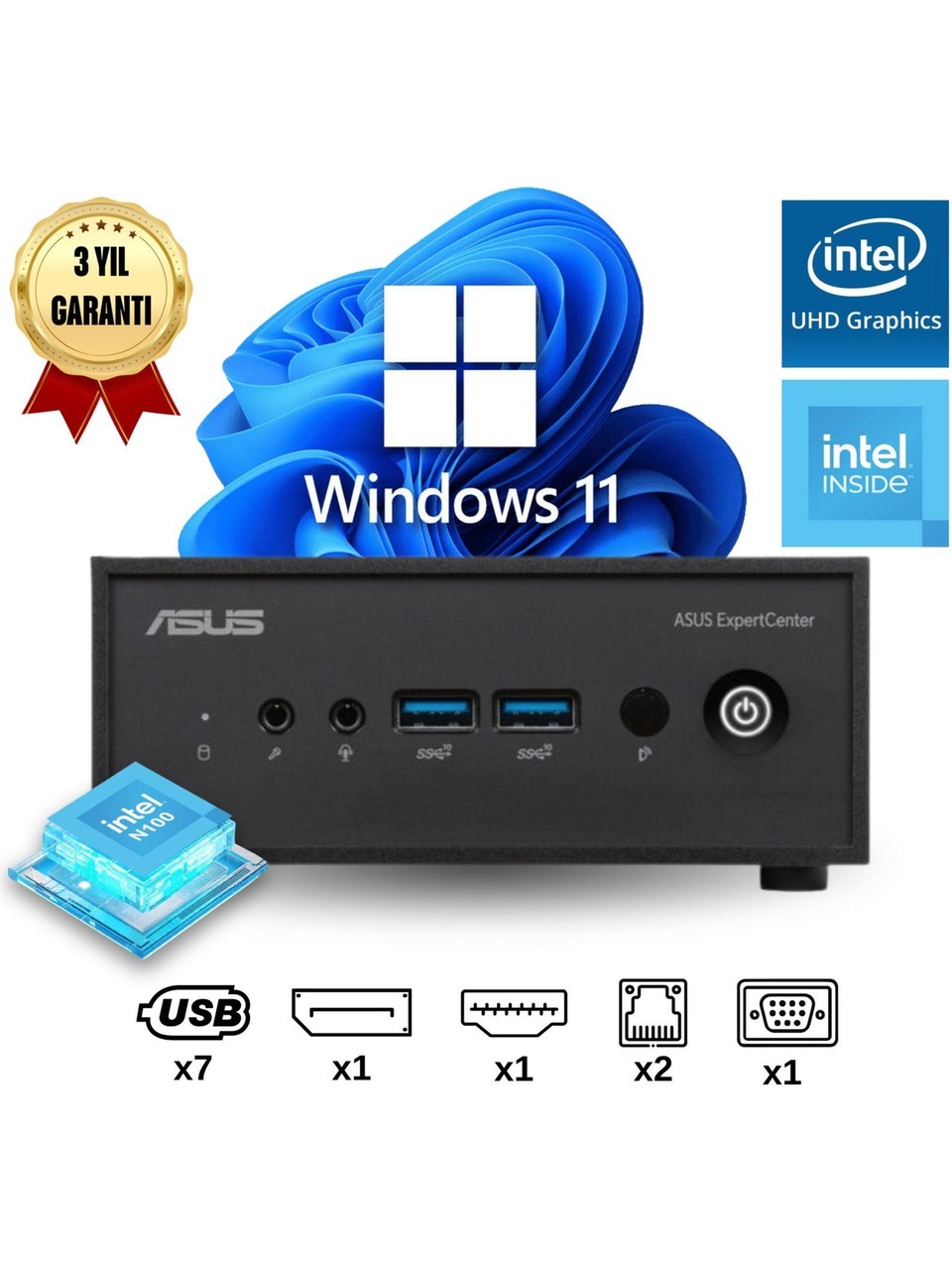 ASUS PN42-SN0285AV Intel Processor N100 4GB RAM 128GB M.2 SSD