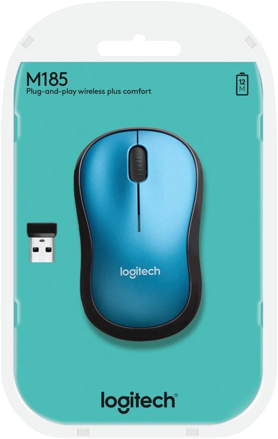Logitech M185 Kablosuz Mouse Usb Siyah-Mavi