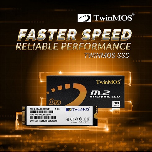 Twinmos 1TB M.2 Disk 2280 SATA3 SSD Disk 580Mb-550Mbs 3D NAND