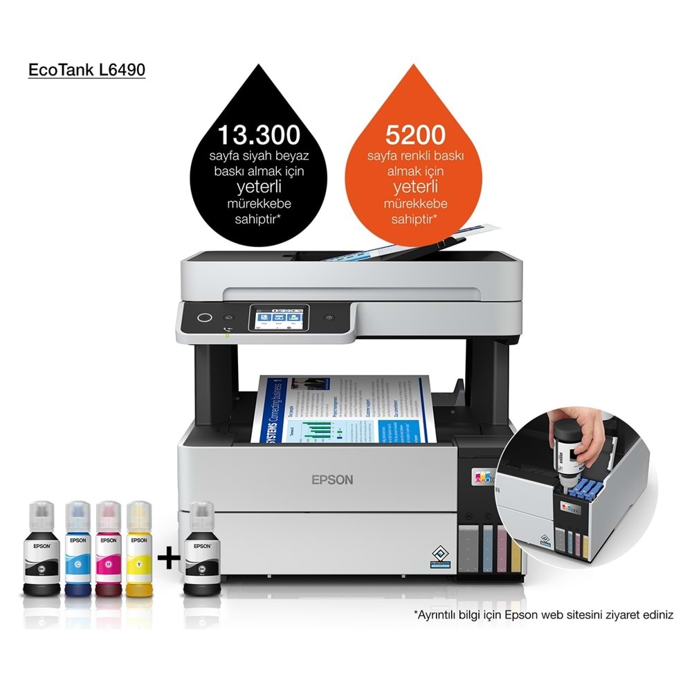 Epson Ecotank L6490 Yazıcı Tarayıcı Fotokopi Fax