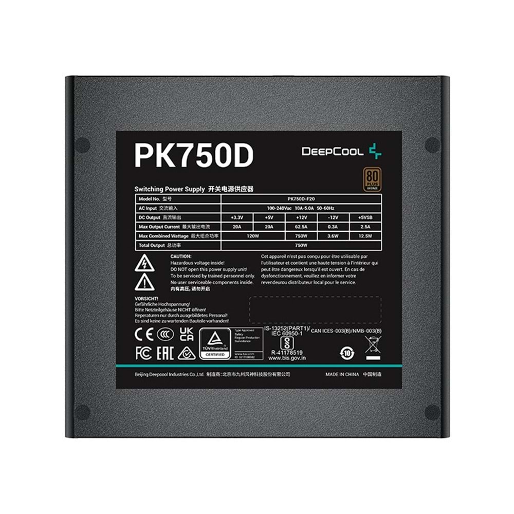 Deep Cool PK750D 750W ATX 80+ Bronz Güç Kaynağı