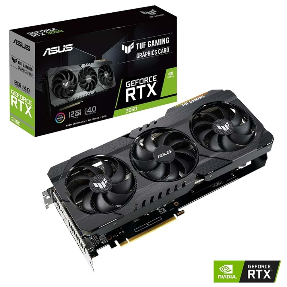 Asus TUF-RTX3060-12G-V2-Gaming 12GB 192Bit GDDR6 DP/HDMI PCI 4.0 Ekran Kartı