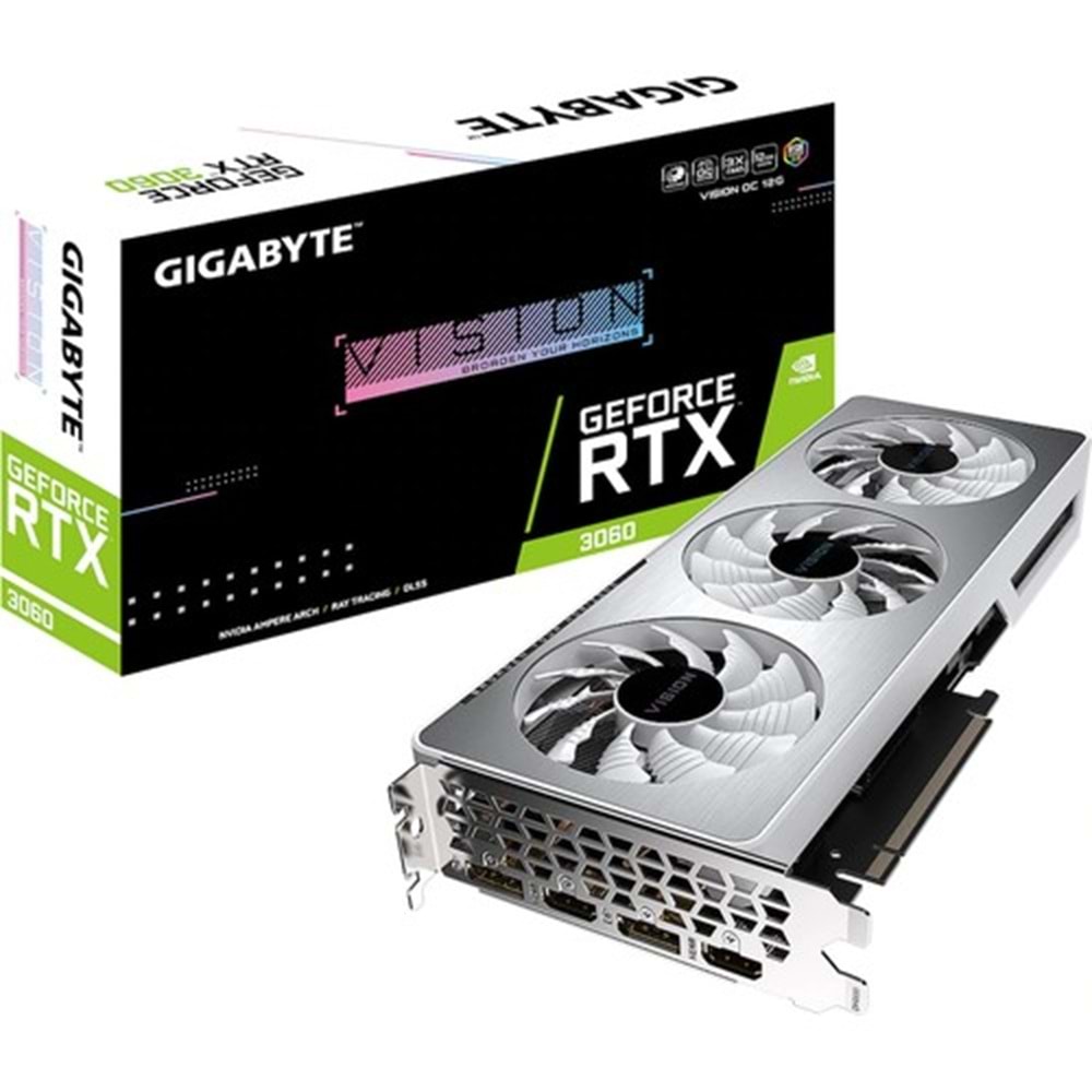 Gigabyte RTX3060 Vision OC 12GB 192BİT GDDR6 PCI-E 4.0 Ekran Kartı