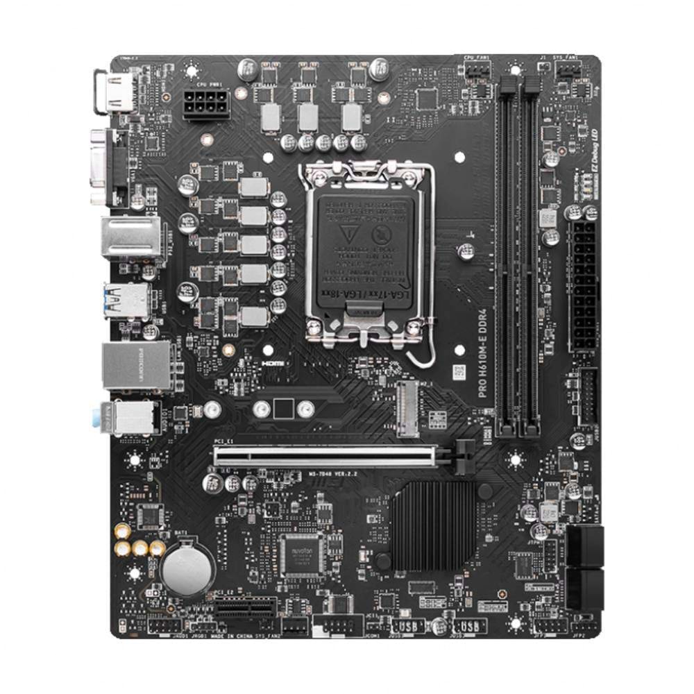 Msi Pro H610M-E DDR4 3200MHz 1XVGA 1XHDMI 1XM.2 USB 3.2 MATX 1700P Anakart (12. ve 13. Nesil işlemci uyumlu)