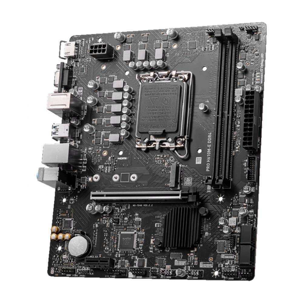 Msi Pro H610M-E DDR4 3200MHz 1XVGA 1XHDMI 1XM.2 USB 3.2 MATX 1700P Anakart (12. ve 13. Nesil işlemci uyumlu)