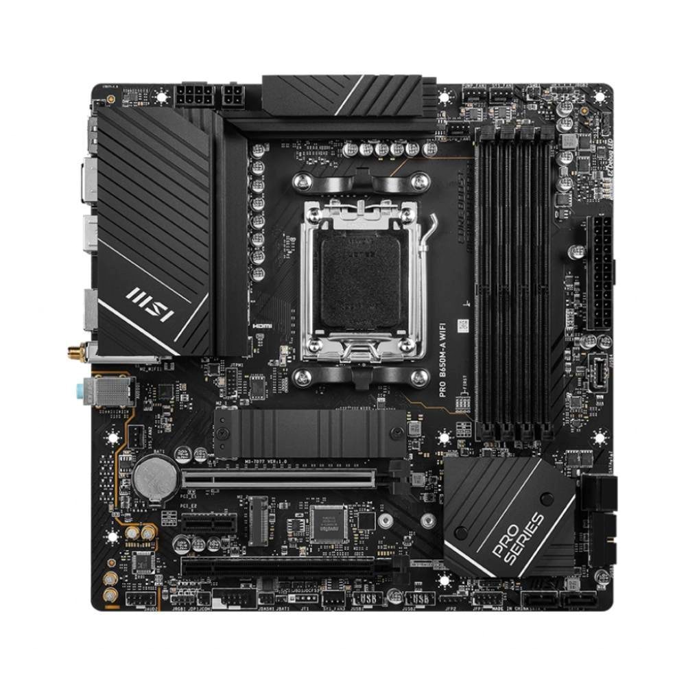 Msi Pro B650M-A Wifi DDR5 6000MHz 1XHDMI 1XDP 2XM.2 USB 3.2 MATX AM5 Anakart ( AMD AM5 7000 Serili İşlemci Uyumlu)