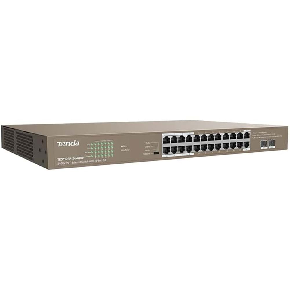 Tenda TEG1126P-24-410W 24GE+2SFP 24-Port Poe Switch