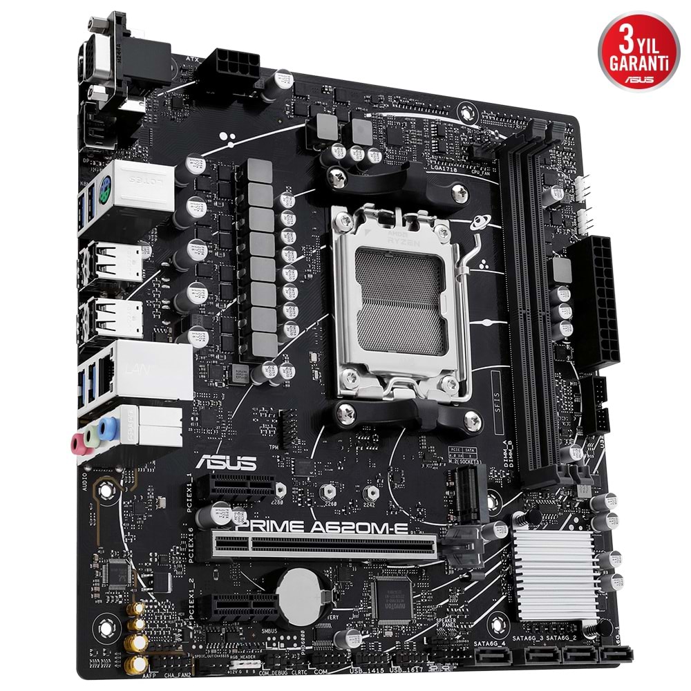Asus Prime A620M-E DDR5 1XVGA 1XHDMI 1XDP 1XM.2 USB 3.2 Am5 Matx