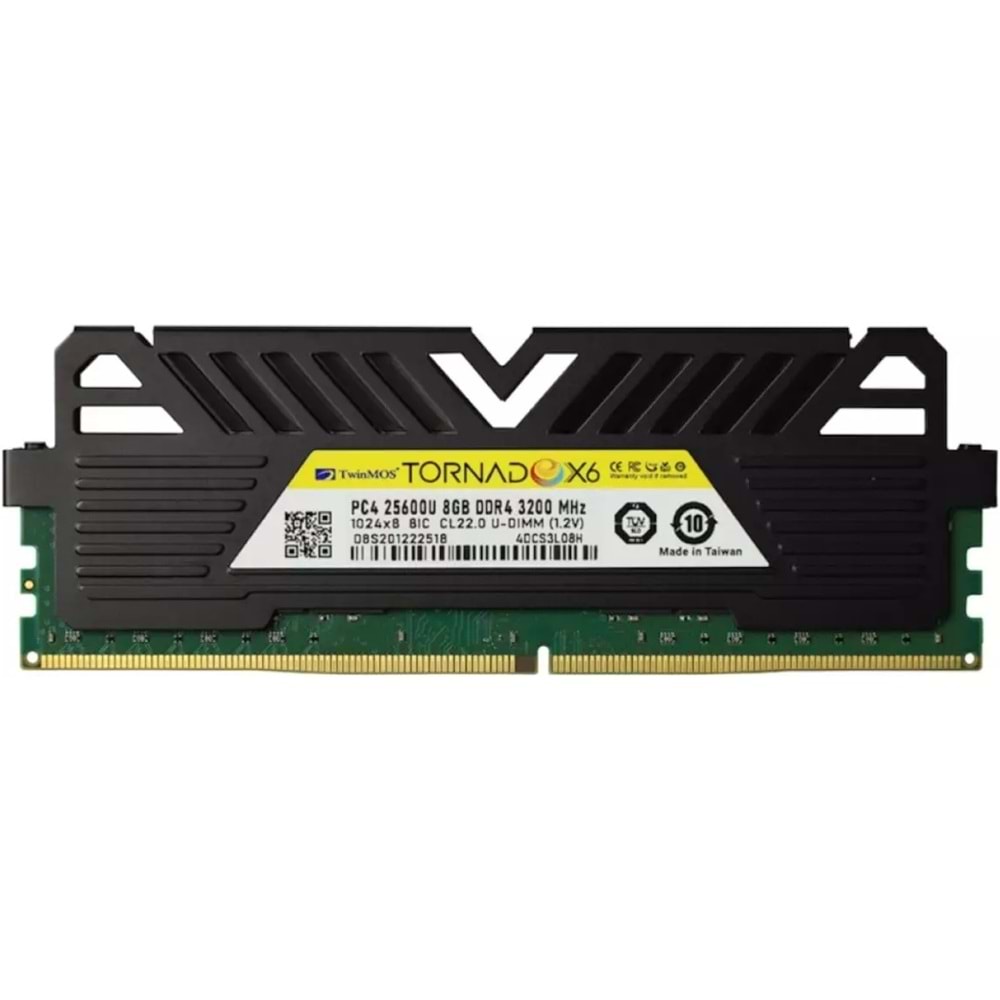 Twinmos 8 GB DDR4 3200Mhz TMMDD48GB3200DKBX6 Soğutuculu Ram
