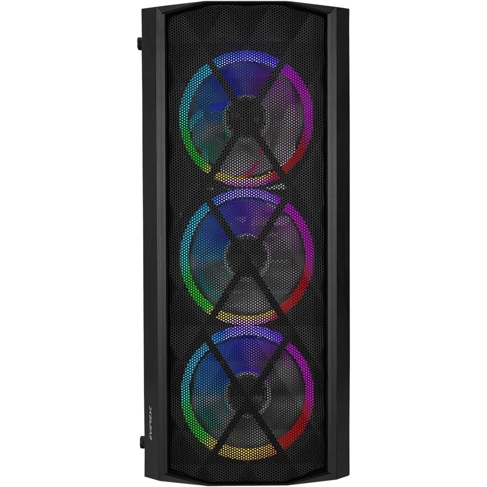 Everest Bumpy PSU Yok 4x12cm ARGB Fanlı Tempered Camlı Gaming Kasa