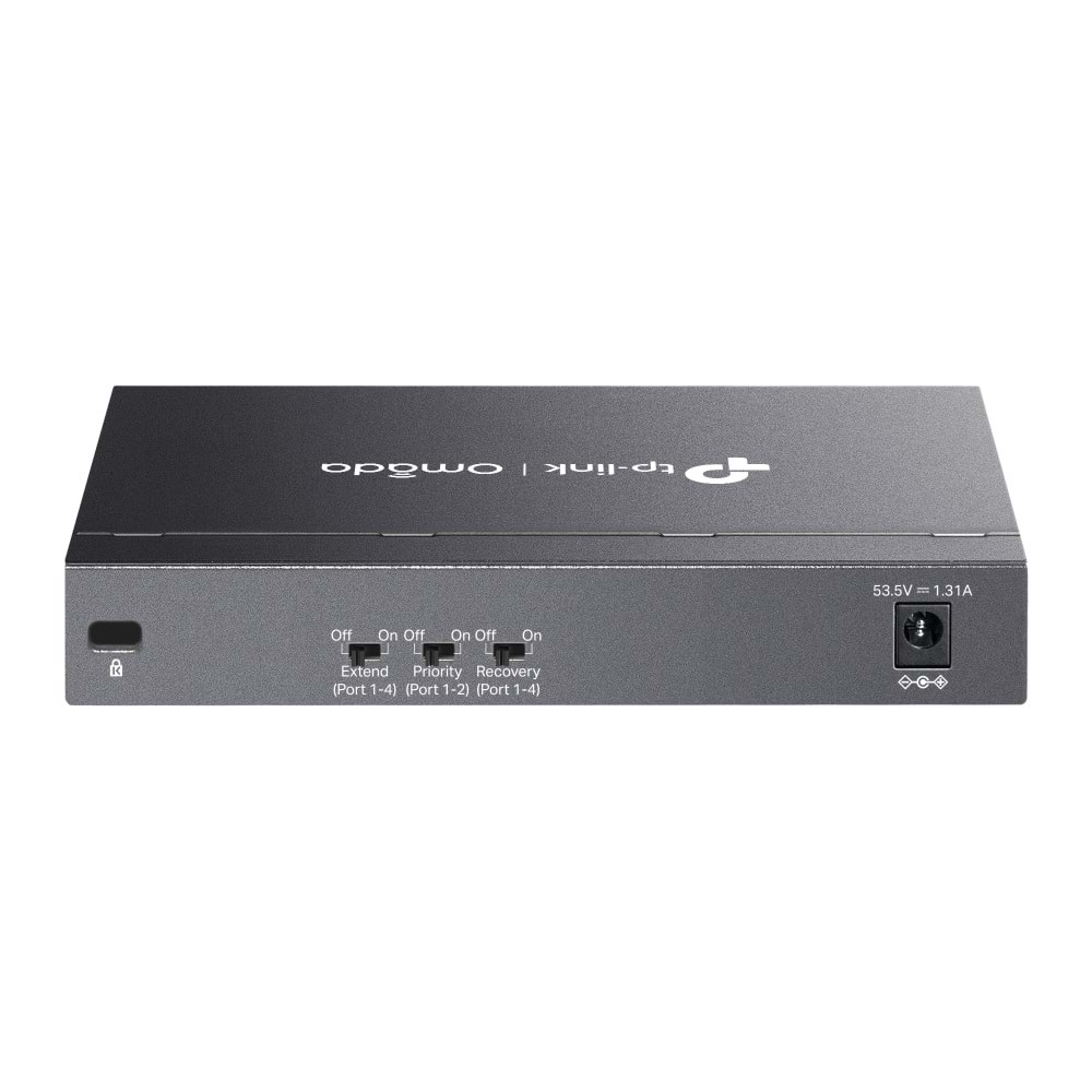 Omada DS106P 4 Port 10/100 + 2 Port 10/100 Uplink 67W 250 Metre PoE Mesafe Metal Kasa Switch