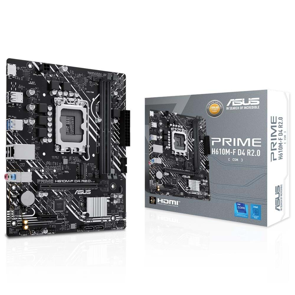 Asus PRIME H610M-F D4 R2.0-CSM H610 DDR4 M.2 HDMI PCI 4.0 1700p Anakart