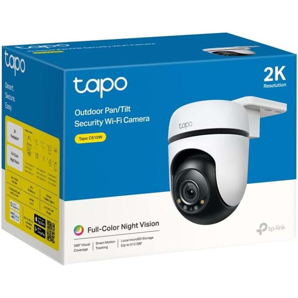 TP-Link Tapo C510W (Tam Renkli Gece Görüşü) 2K Dış Ortam Wi-Fi Güvenlik Kamerası