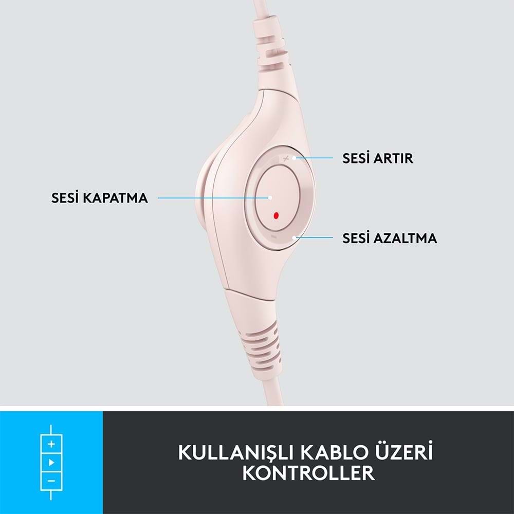 Logitech H390 Mikrofonlu Pembe Kulaklık 981-001281
