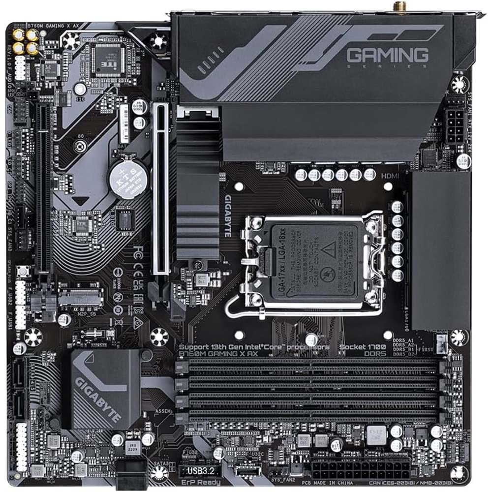 Gigabyte B760M Gaming X AX DDR5 7600MHZ(OC) HDMI