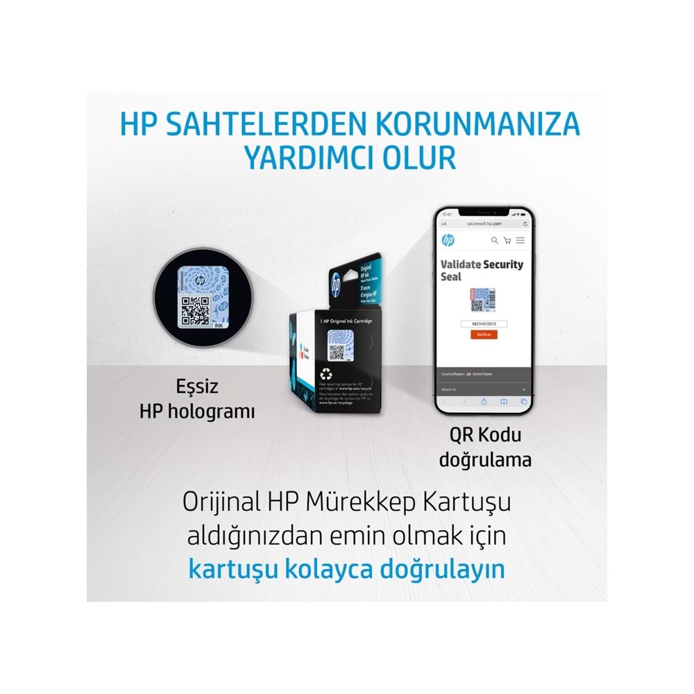 HP M0H54AE Mavi Renkli Mürekkep Kartuş (GT52)