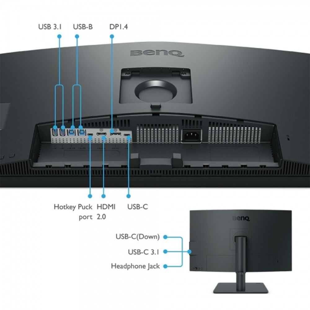 Benq PD2705U 27 IPS 4K UHD USB-C sRGB Rec.709 HDR10 PIP PBP DualView Tasarım Monitör