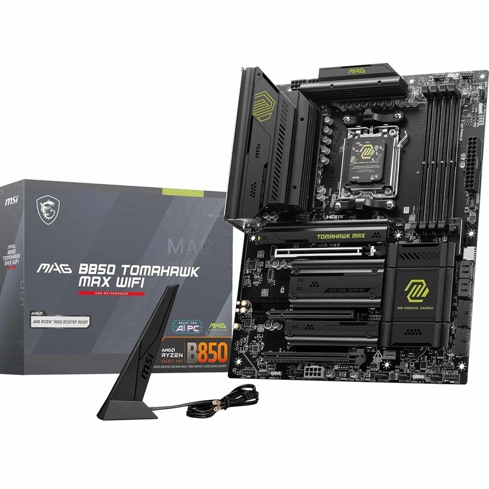 MSI MAG B850 TOMAHAWK MAX WIFI DDR5 8400MT/S 1XHDMI 4XM.2 ATX AM5 (AMD AM5 9000/8000/7000 Uyumlu)