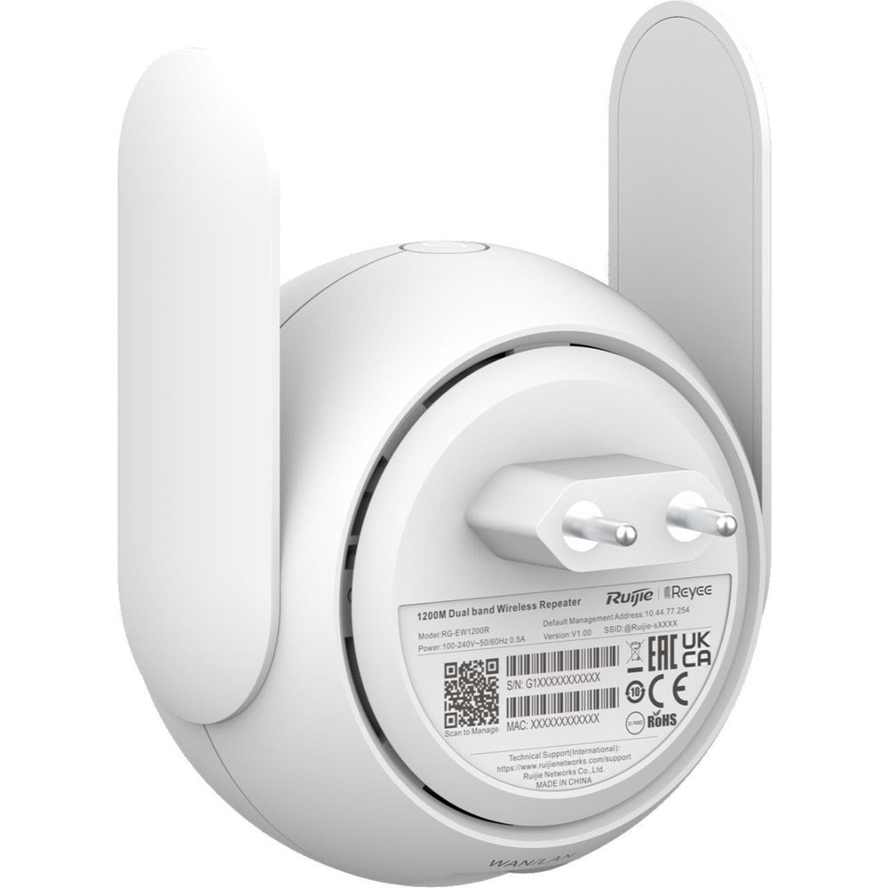 Ruijie RG-EW1200R 2.4/5GHz 1200Mbps 802.11AC Priz Tipi Wi-Fi (Menzil Genişletici