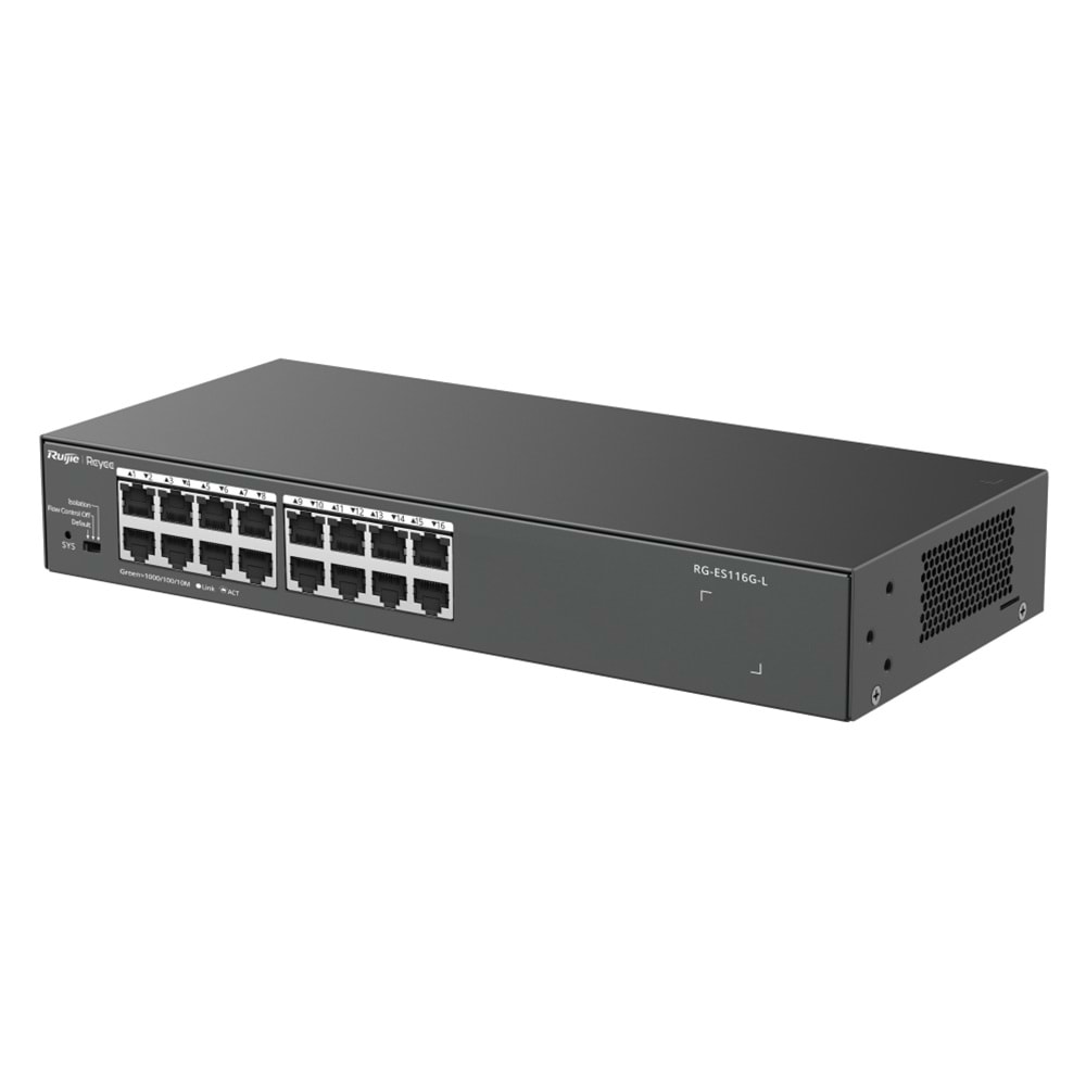 Ruijie Reyee RG-ES116G-L 16-Port Gigabit Metal Kasa Rackmount Switch