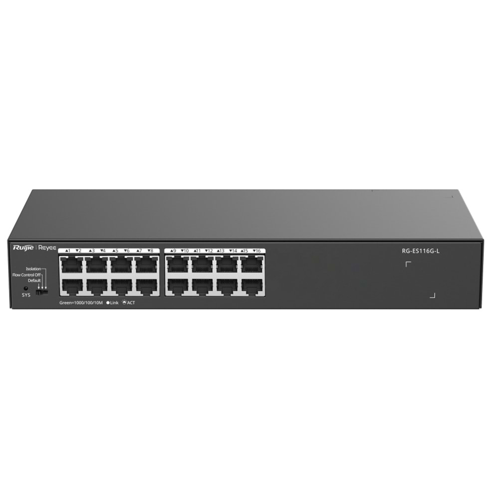 Ruijie Reyee RG-ES116G-L 16-Port Gigabit Metal Kasa Rackmount Switch