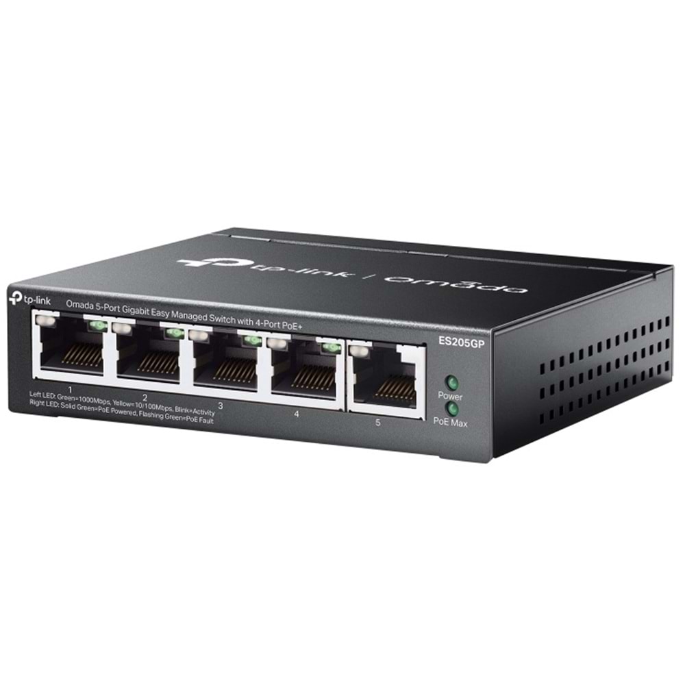 Omada ES205GP 5-Port Easy Managed Switch 4 Portlu PoE+