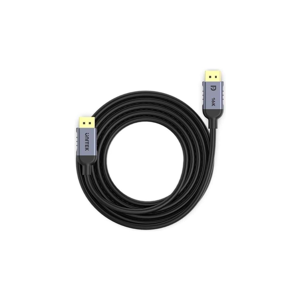 UNITEK DisplayPort 2.1 Kablosu 2 Metre – 16K@60Hz, %100 Bakır – C1626GY01-2M