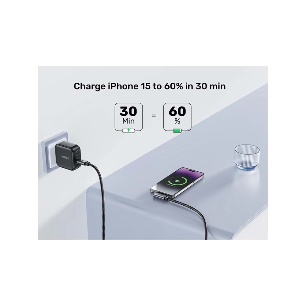 UNITEK Type-C Hızlı Şarj Kablosu 90 Derece 2 Metre – 100W – C14123BK-2M