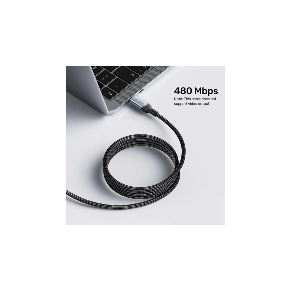UNITEK Type-C Hızlı Şarj Kablosu 2 Metre – 240W – C14110GY-2M