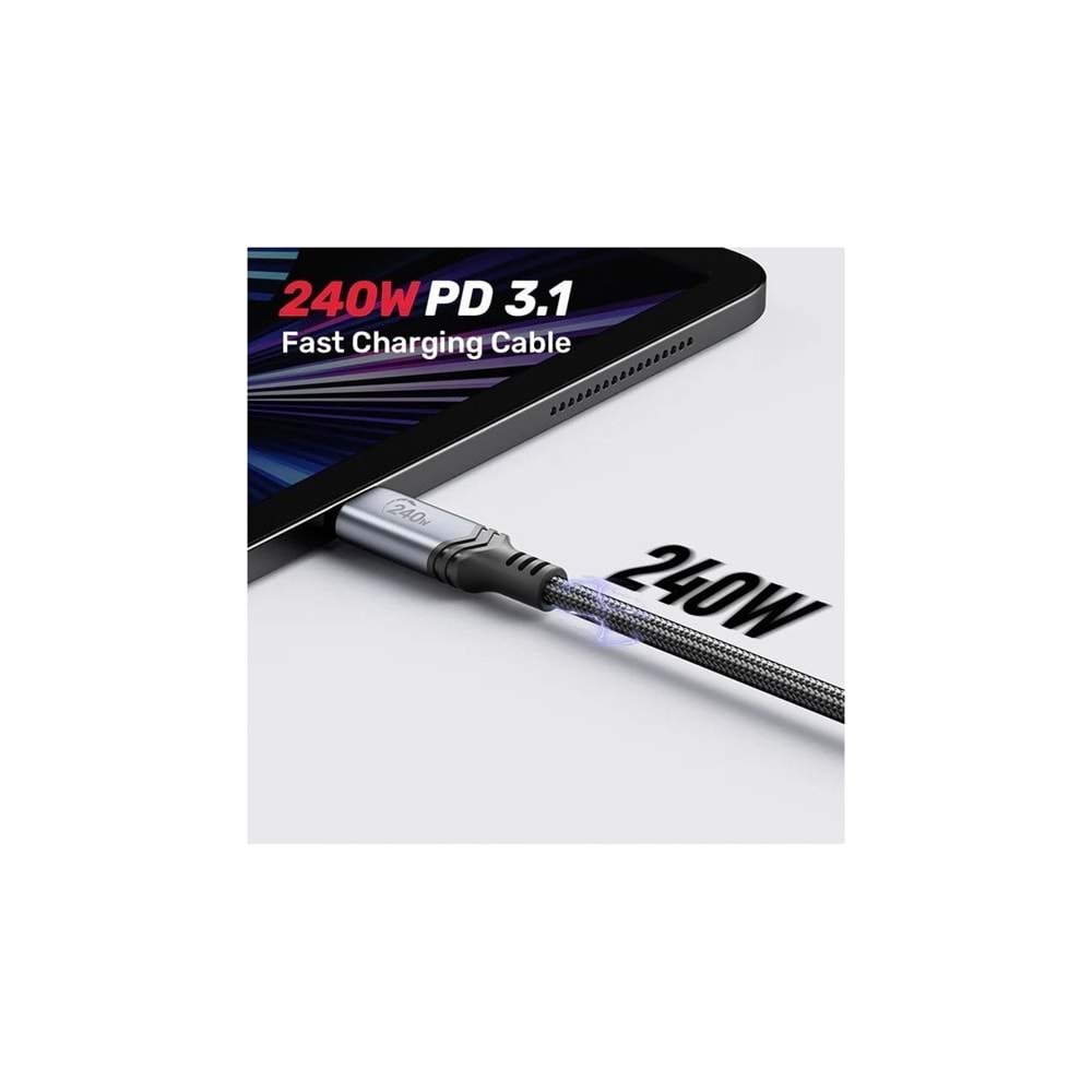 UNITEK Type-C Hızlı Şarj Kablosu 2 Metre – 240W – C14110GY-2M