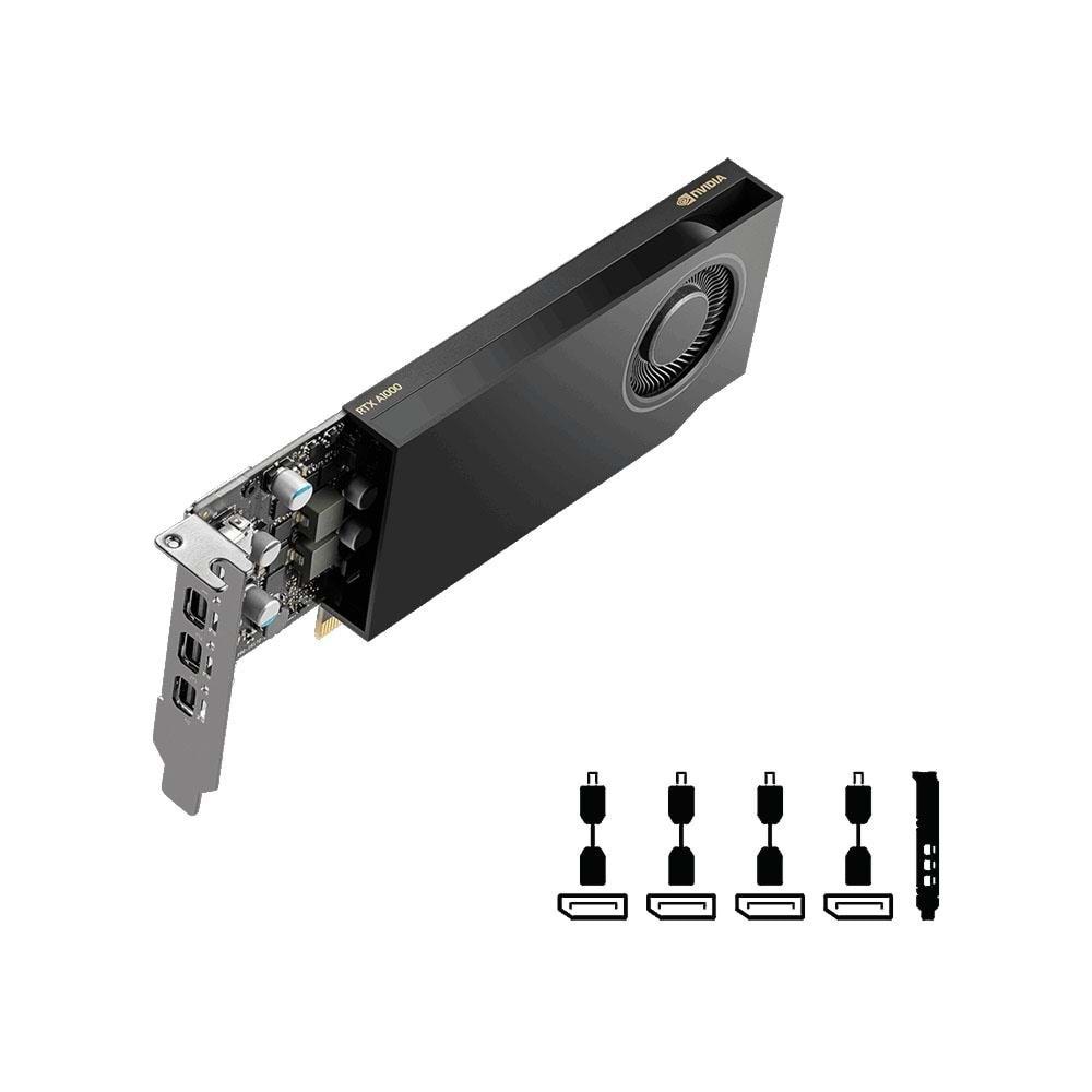PNY NVIDIA RTX A1000 8GB GDDR6 128-Bit Pasif Soğutmalı AI ve Yapay Zeka Ekran Kartı – 4x DisplayPort (VCNRTXA1000-SB)