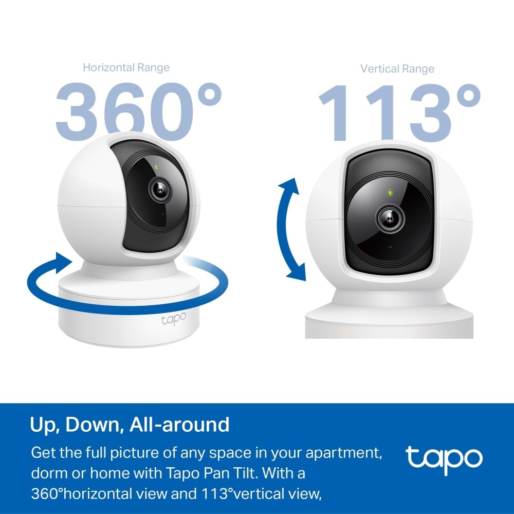 Tp-Link Tapo-C202 FHD Wi-Fi Güvenlik Kamerası ( Pan / Tilt )(Çift Yön Ses)(Eth)