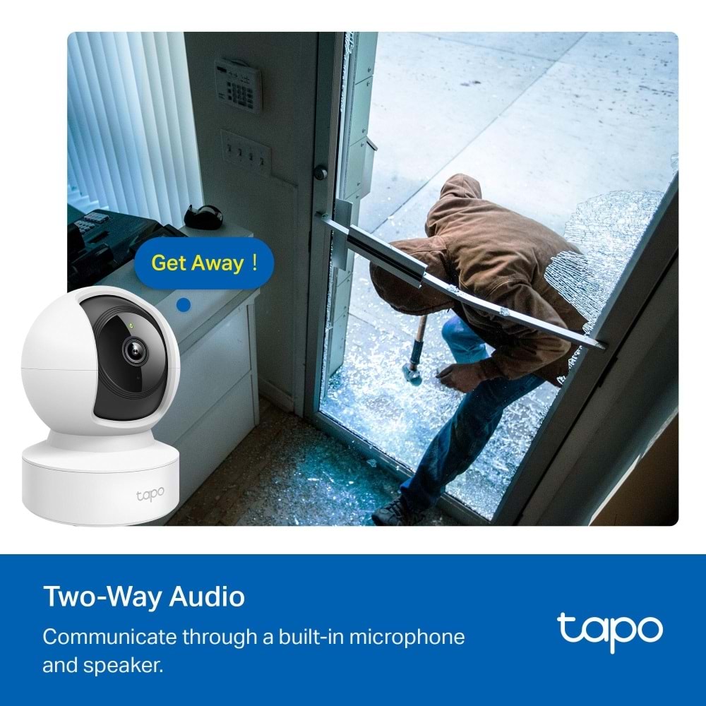Tp-Link Tapo-C202 FHD Wi-Fi Güvenlik Kamerası ( Pan / Tilt )(Çift Yön Ses)(Eth)