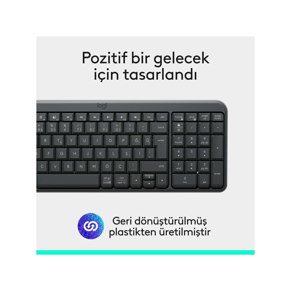 Logitech K250 Kompakt Bluetooth Klavye Grafit