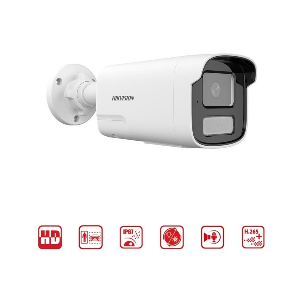 Hikvision DS-2CD1T43G2-LIUF/SL (Dahili Mik) 4MP 4mm A.Hibrit 50mt -Sesli Alarm