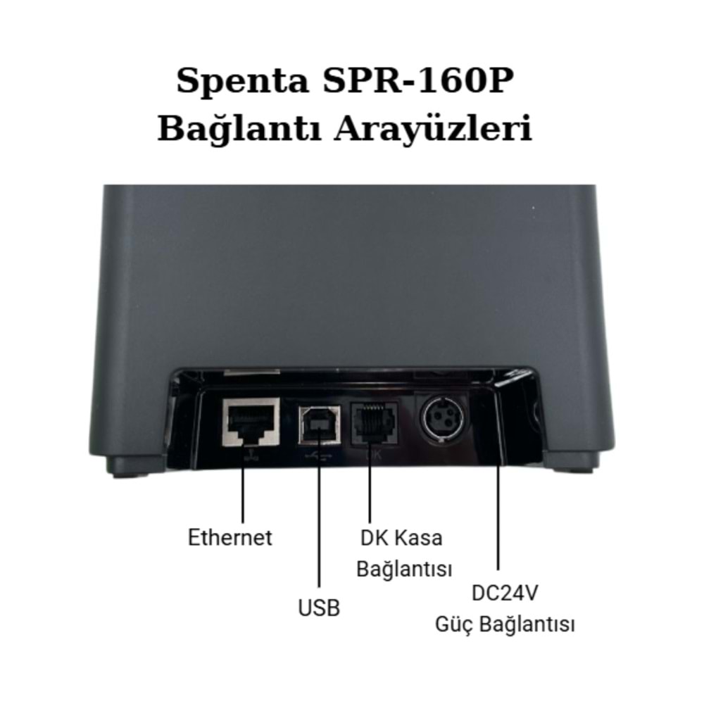 Spenta SPR-160P USB + Ethernet Masaüstü Termal Transfer Fiş Yazıcı