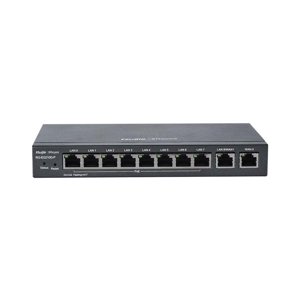 Ruijie Reyee RG-EG210G-P 10-Port Gigabit Cloud 70W VPN Poe Router Yönetilebilir