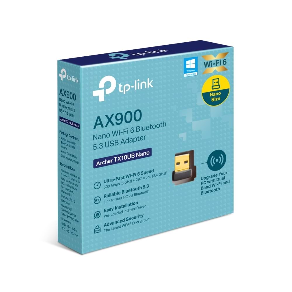 Tp-Link Archer TX10UB Nano AX900 Wi-Fi 6 Bluetooth 5.3 USB Adaptör