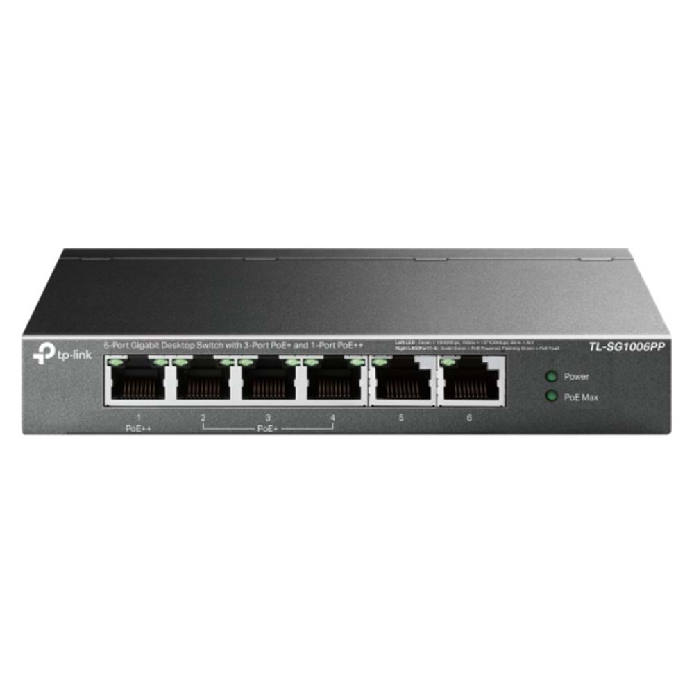 Tp-Link TL-SG1006PP 6-Port Gig Deskt Switch wth 3-Port PoE+ and 1-Port PoE++ 64W