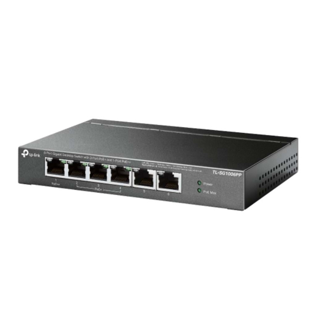 Tp-Link TL-SG1006PP 6-Port Gig Deskt Switch wth 3-Port PoE+ and 1-Port PoE++ 64W
