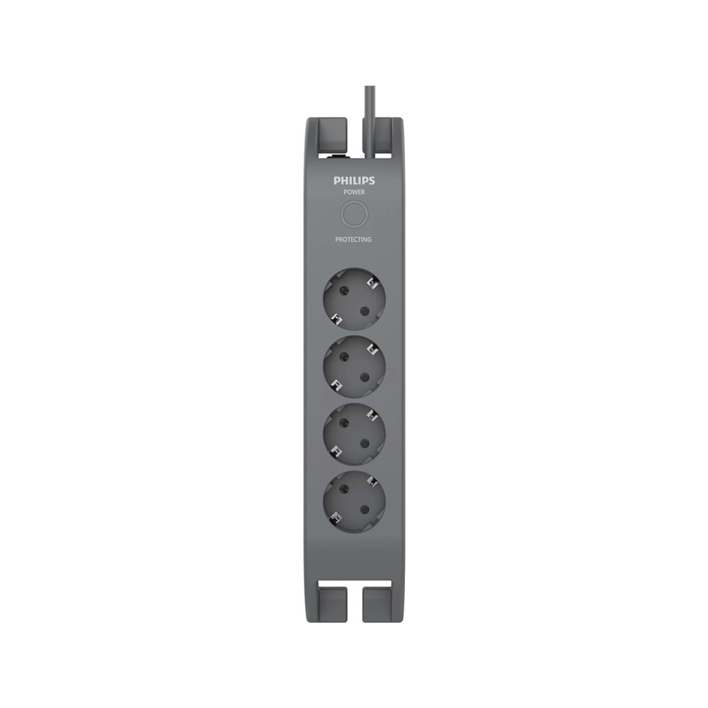 Philips SPN3140A/62 4 Soket Akım Korumalı Priz 900 Joules 2Mt Kablo (Gri)