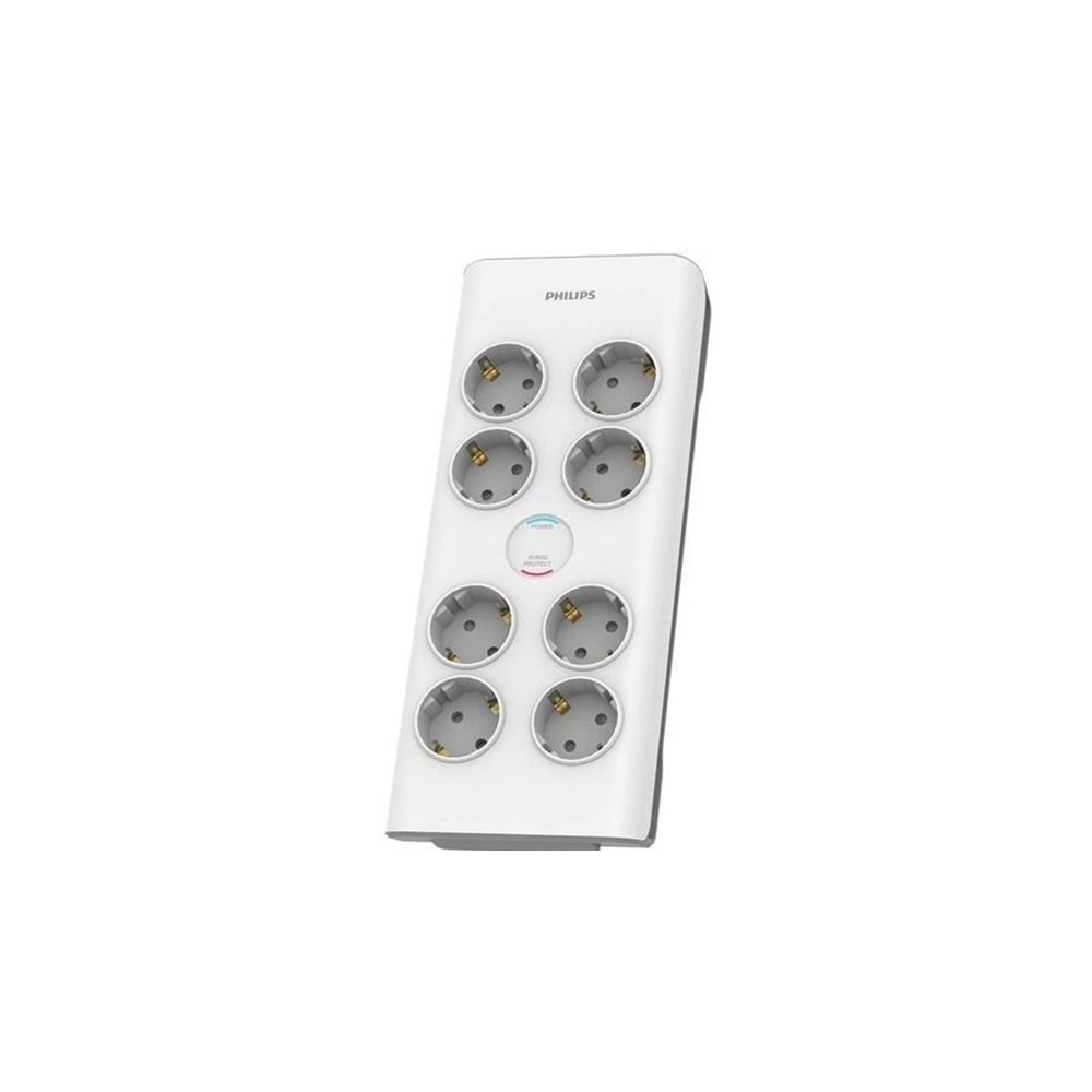 Philips SPN7080WA/62 8 Soket Akım Korumalı Priz 900 Joules 2Mt Örgülü Kablo (Beyaz)