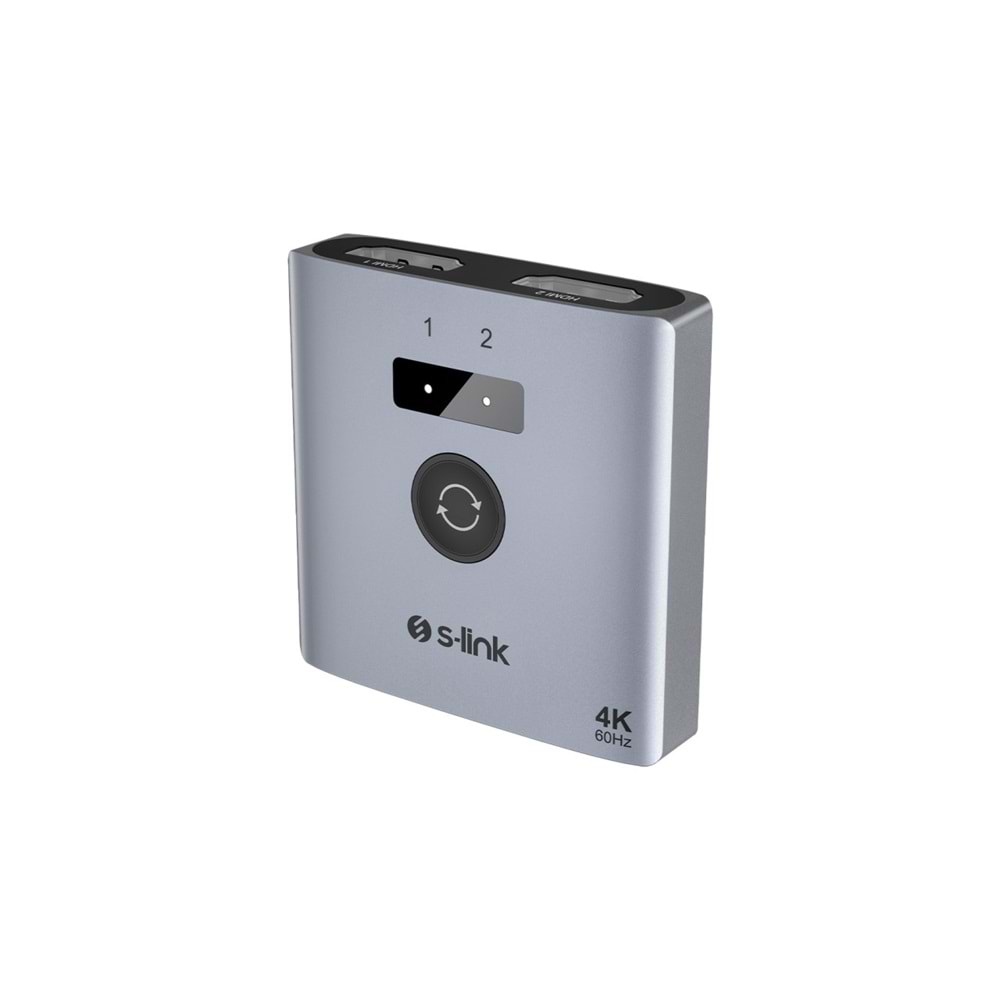 S-Link SL-LU602 2xHDMI 4K 60Hz Monitör Çoklayıcı (1PC-2Monitör veya 2PC- 1Monitör) Çift Yönlü Switch