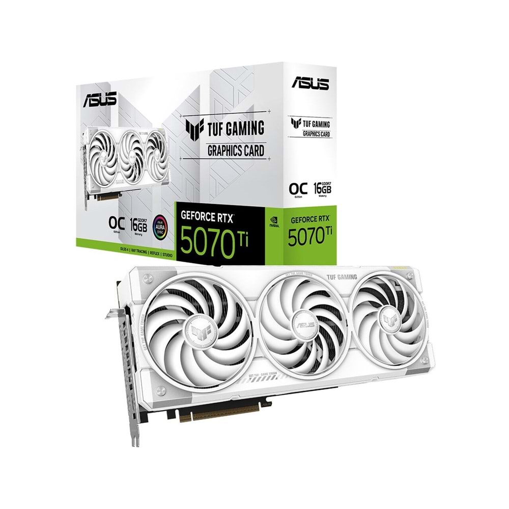 Asus GEFORCE TUF-RTX5070TI-O16G-WHITE-Gaming 16GB GDDR7 256BIT 2XHDMI 3XDP Ekran Kartı