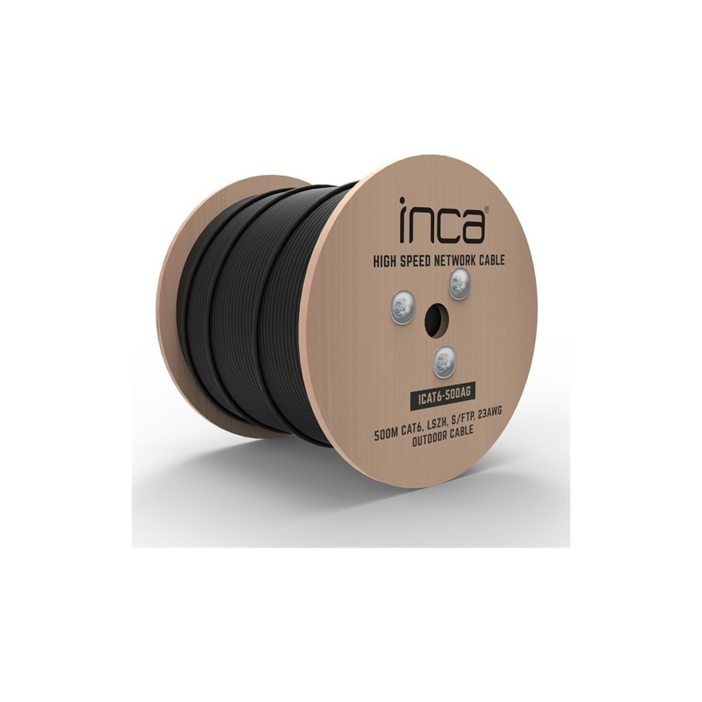 INCA ICAT6-500AG OUTDOOR S/FTP 23 AWG LSZH Network CABLE 500 M Siyah