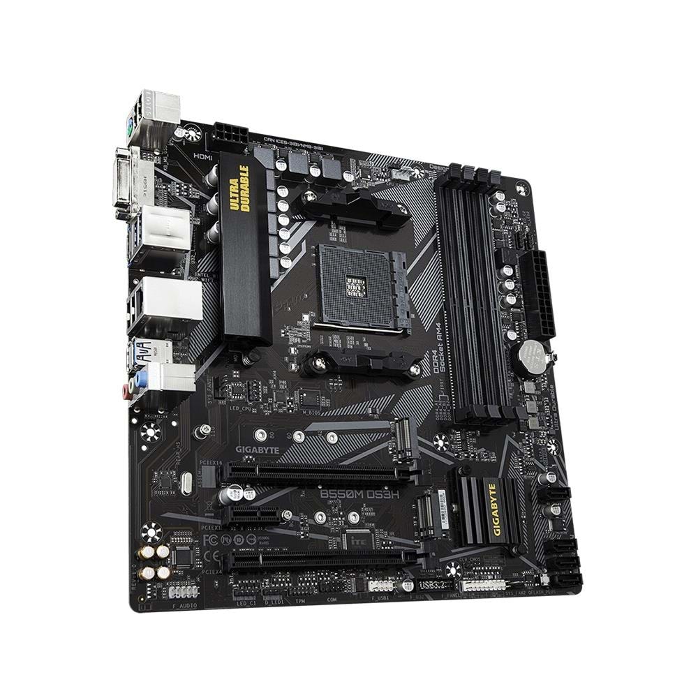 Gigabyte B550M-DS3H-R2 B550M-DS3H-R2 4733MHz OC DDR4 AM4 M.2 HDMI DisplayPort MicroATX Anakart