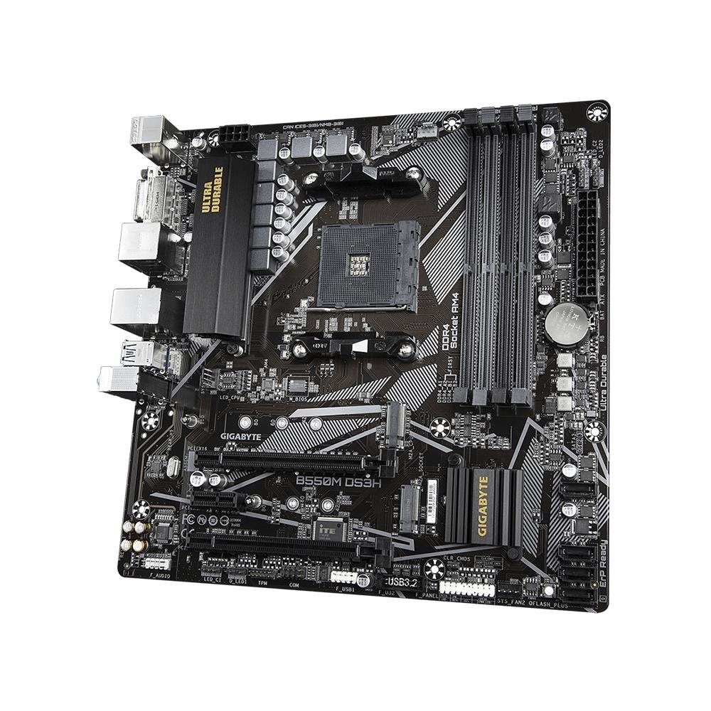 Gigabyte B550M-DS3H-R2 B550M-DS3H-R2 4733MHz OC DDR4 AM4 M.2 HDMI DisplayPort MicroATX Anakart