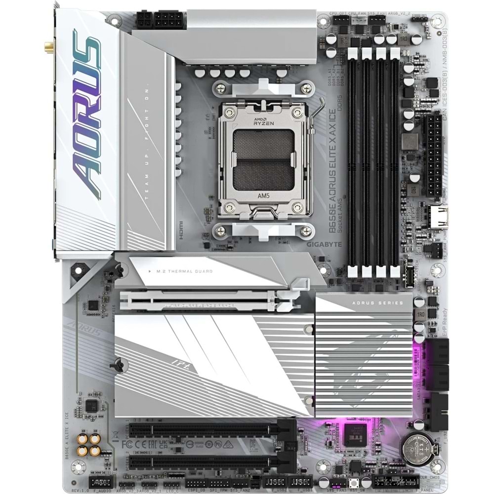 Gigabyte B650E-A-STEALTHICE B650E-A-STEALTH-ICE 8000MHz OC DDR5 AM5 M.2 HDMI DP ATX Anakart