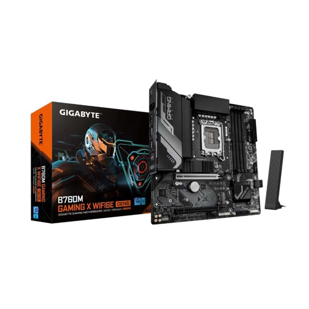 Gigabyte B760M-AEWF6EGEN5 B760M-AEWF6EGEN5 7800MHz OC DDR5 LGA1700 M.2 HDMI DP Micro-ATX Anakart