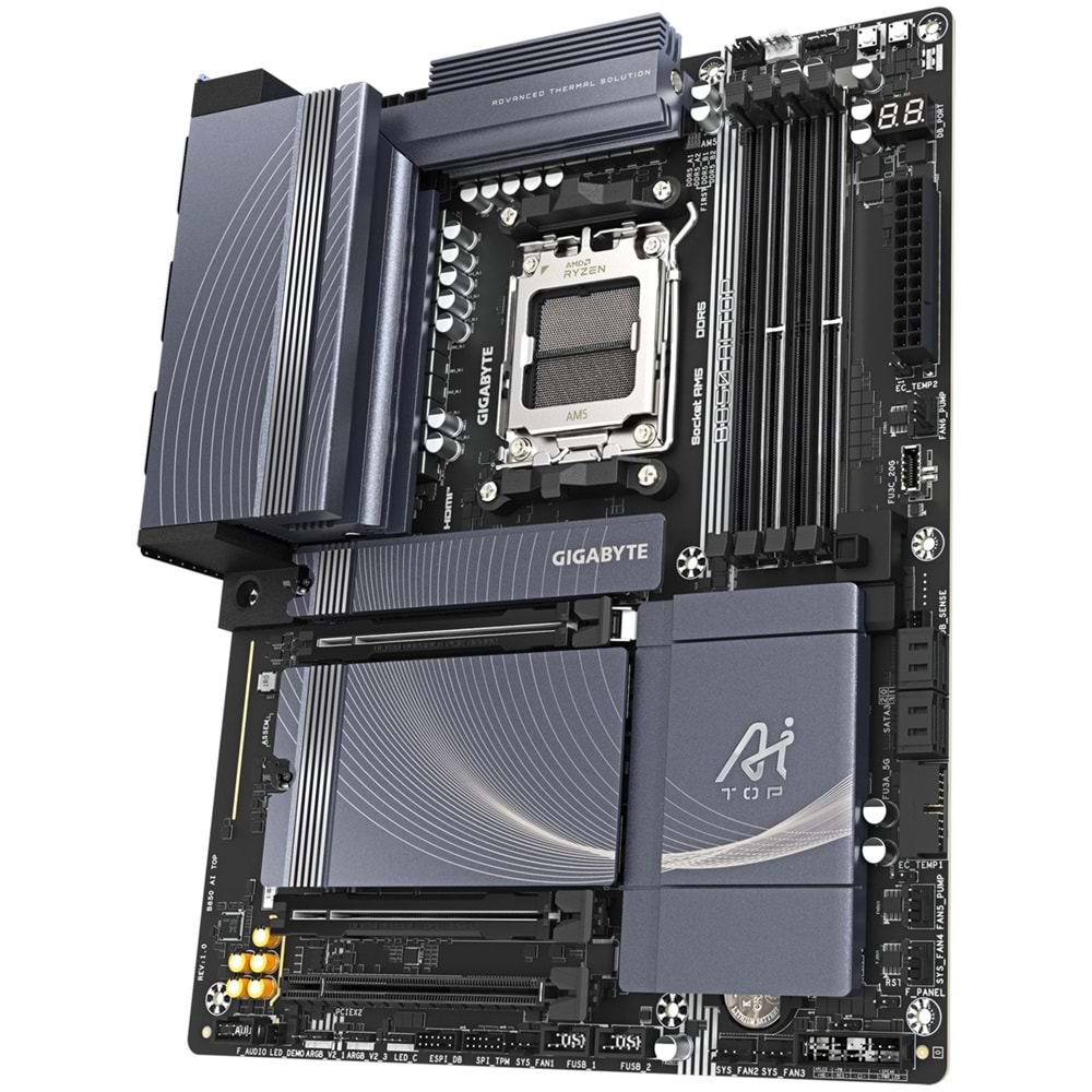 Gigabyte B850-AI-TOP B850-AI-TOP 8600MHz OC DDR5 AM5 M.2 HDMI DisplayPort ATX Anakart